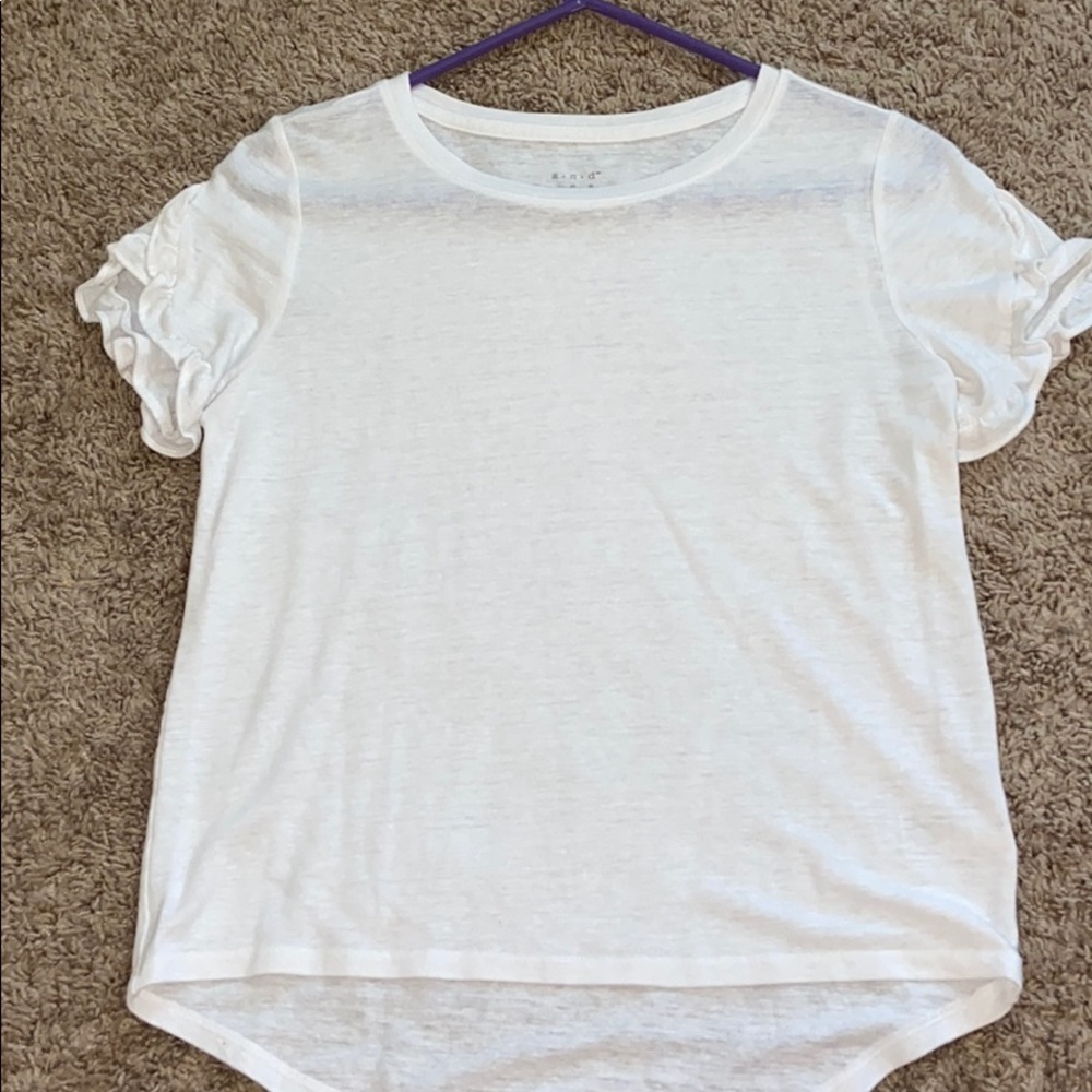 white top with frill sleeves